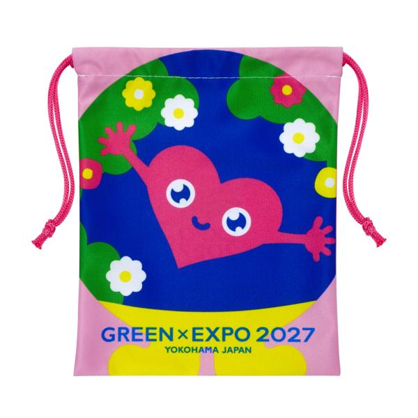 EXPO2027 トゥンクトゥンク 巾着（きんちゃく）ピンク 2027国際園芸博公式ライセンス商品
