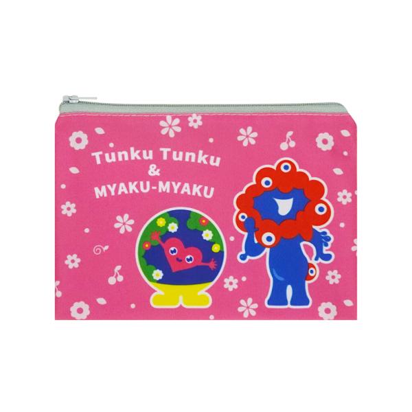 トゥンクトゥンク＆ミャクミャク ジッパーポーチ ピンク 2027年国際園芸博覧会公式ライセンス商品 2025大阪・関西万博公式ライセンス商品