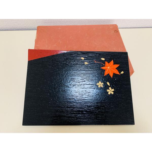 漆器　隅折盆　銘々皿　10枚セット　バラ売り可　紅葉柄　業務用 漆器 隅折盆 銘々皿 10枚セット バラ売り可 紅葉柄 業務用