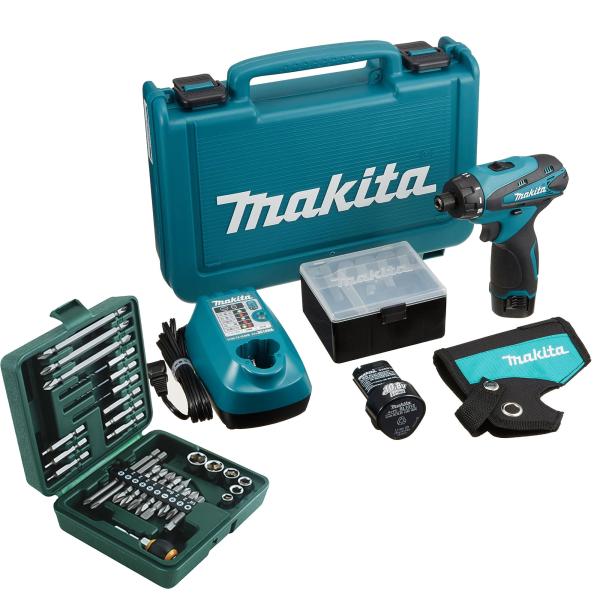 他サイト： マキタ(makita) 充電式ドライバドリル+ビット&amp;ソケット29組セット 10.8V 1.5Ah バッテリー2個付き DF030DWX DIY 電動 ドライバー ドリルの商品画像