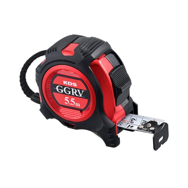 ムラテックKDS「ダブルジーRV GGRV25-55S」は、JIS1級の高精度を誇る25mm幅・5.5mのプロ仕様コンベックスです。両面まさめ目盛を採用し、裏面にも正縦数字を配置することで上下どちらからでも読み取りやすい仕様。455mmピッ...