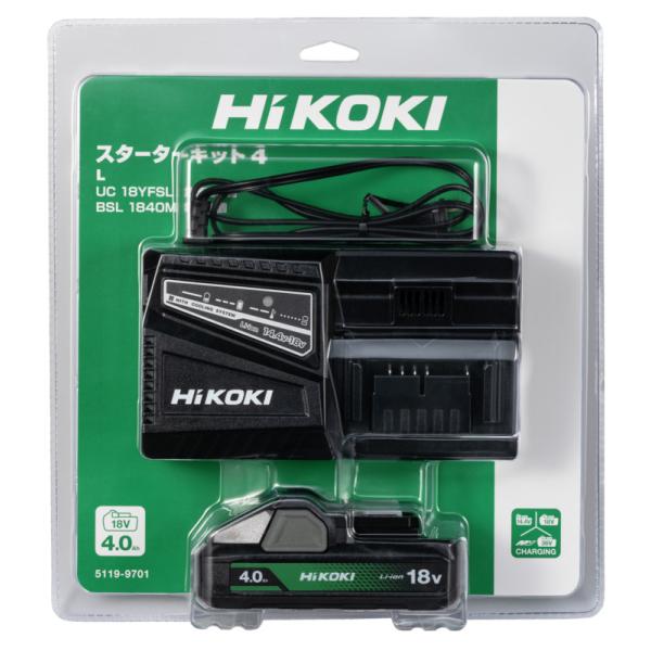 他サイト： HiKOKI(ハイコーキ) スターターキット4 UC18YFSL(L) リチウムイオン電池(BSL1840M)×1個+急速充電器(UC18YFSL) セットの商品画像