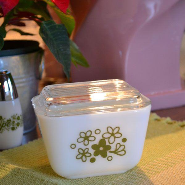 OLD PYREX バターケース　クレイジーデイジー　スプリングブロッサム OLD PYREX バターケース クレイジーデイジー スプリング
