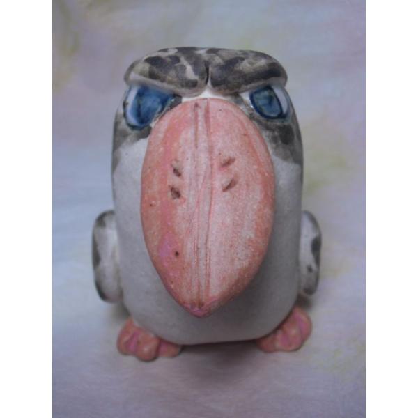 【2512】115.ハシビロコウ花器…備前焼 2512】ハシビロコウ(花器、小物入れ)…備前焼