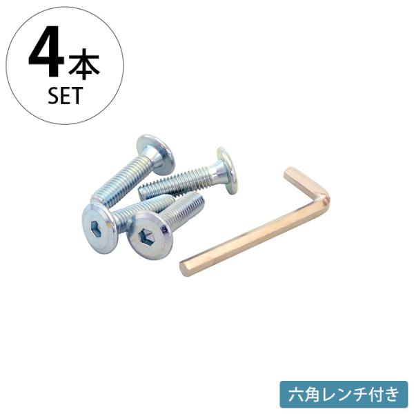 DIY パーツ ビス 六角形 工具付属 wonder shelf ワンダーシェルフ 六角ビス 4個入り・六角レンチ付き