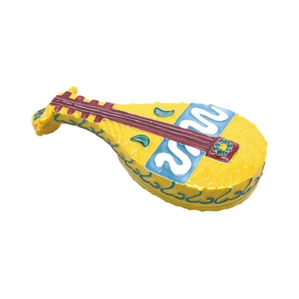 令和7年干支「巳」年 香合 黄交趾 琵琶 高野昭阿弥作 （木箱）新春