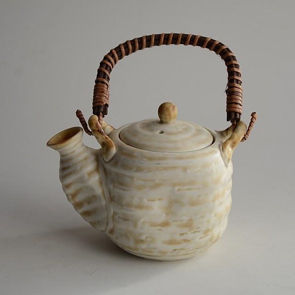 骨董　急須　土瓶 急須 白ベージュ土瓶 つる 茶腰つき : 陶器スタジオ - 通販 - Yahoo