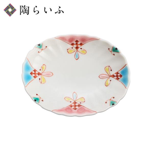 九谷焼 楕円 菊小皿 花のプリンセス / 銀舟窯 和食器 皿 小皿 かわいい