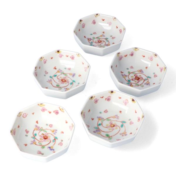 九谷焼 八角小鉢揃 花のロンド 銀舟窯 和食器 鉢 小鉢 揃 セット