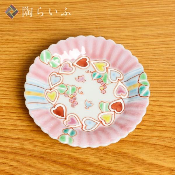 九谷焼 宮腰徳二 特別企画品 菊型小皿 ハートピア / 銀舟窯 皿 小皿 かわいい おしゃれ 人気 ギフト プレゼント 結婚祝い 引き出物 内祝い