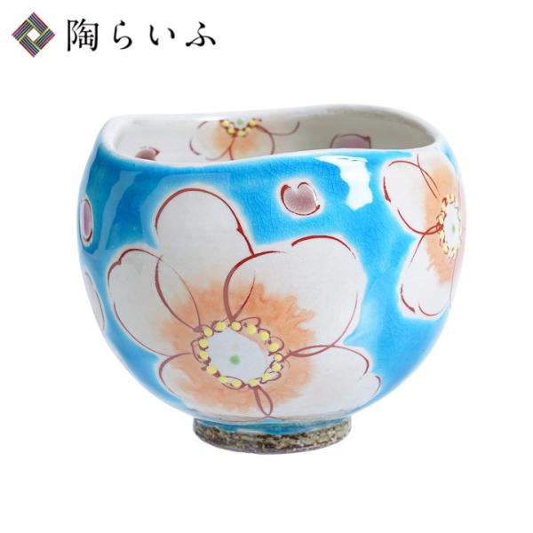 九谷焼 いっぷく碗 トルコ花うらら / 虚空蔵窯 和食器 茶器 抹茶碗