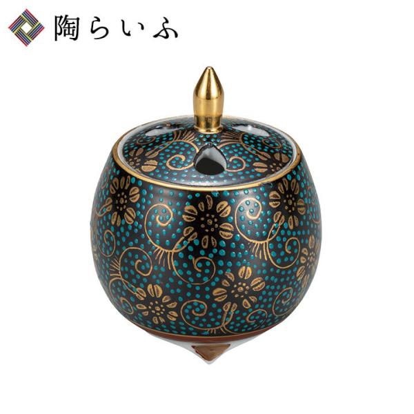 九谷焼 2.8号豆香炉 青粒鉄仙 送料無料 香炉 仏具 人気 ギフト 新築