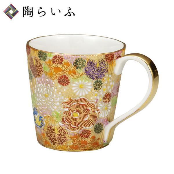 九谷焼 マグカップ 金花詰 和食器 マグカップ ギフト 人気 贈り物 k8-900 [ss] 化粧箱入り