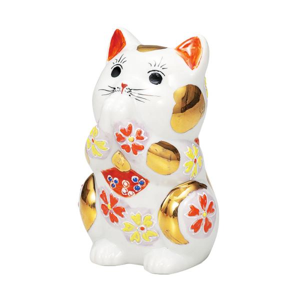 九谷焼 3.8号お祈り猫 金ブチ盛｜ 置物 縁起物 招き猫 人気 ギフト