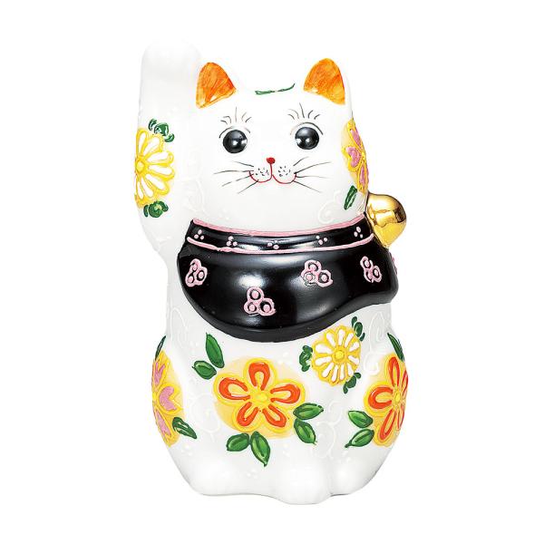 九谷焼 4.8号招き猫 花はな｜ 置物 縁起物 招き猫 人気 ギフト 贈り物