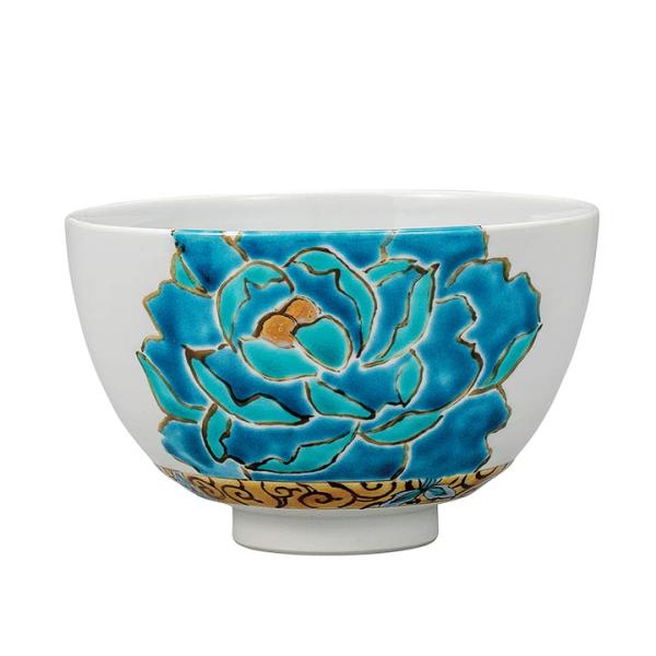 九谷焼 抹茶碗 碧牡丹 / 佐藤剛志｜ 茶器 湯呑 いっぷく碗 抹茶碗 人気 ギフト 贈り物 結婚祝い 内祝い お祝い 木箱入り