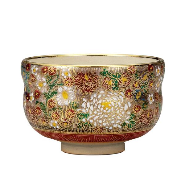 九谷焼 抹茶碗 本金花詰｜ 茶器 湯呑 いっぷく碗 抹茶碗 人気 ギフト