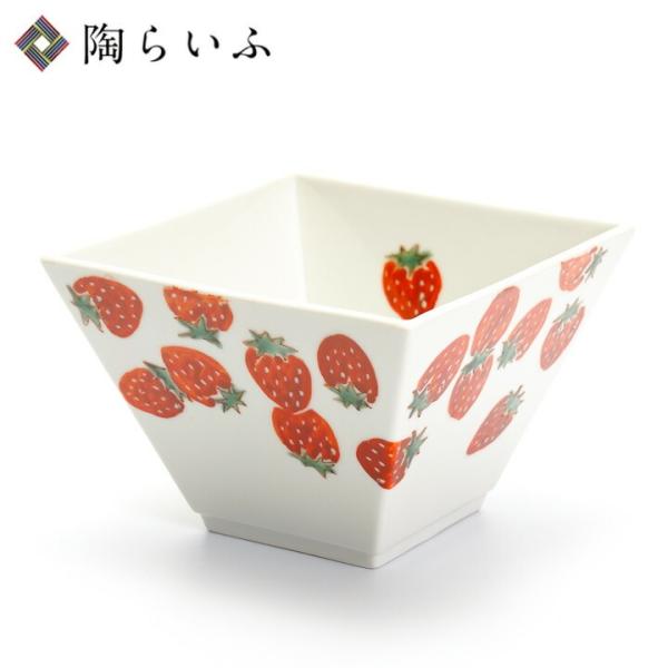 九谷焼 角鉢 いちご / 川合孝知 和食器 鉢 角鉢 菓子鉢 人気 ギフト