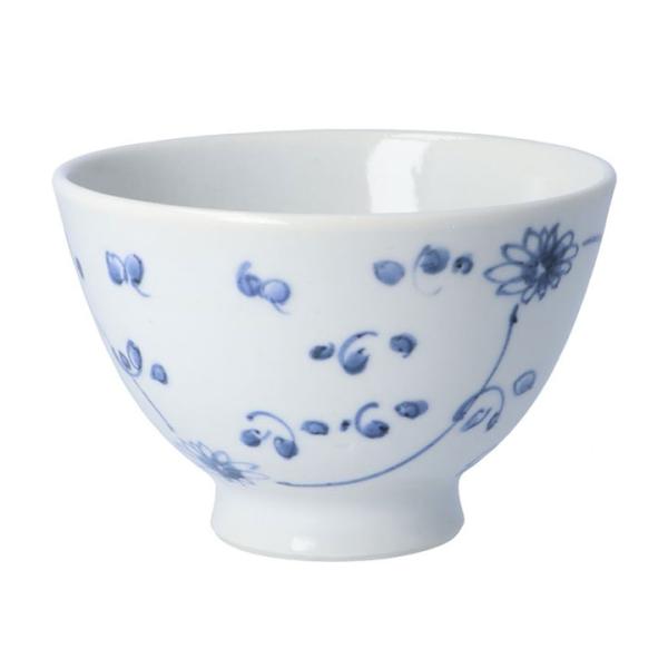 九谷焼 飯碗 小花唐草 / 文吉窯 白い器 シンプル ごはん茶碗 和食器