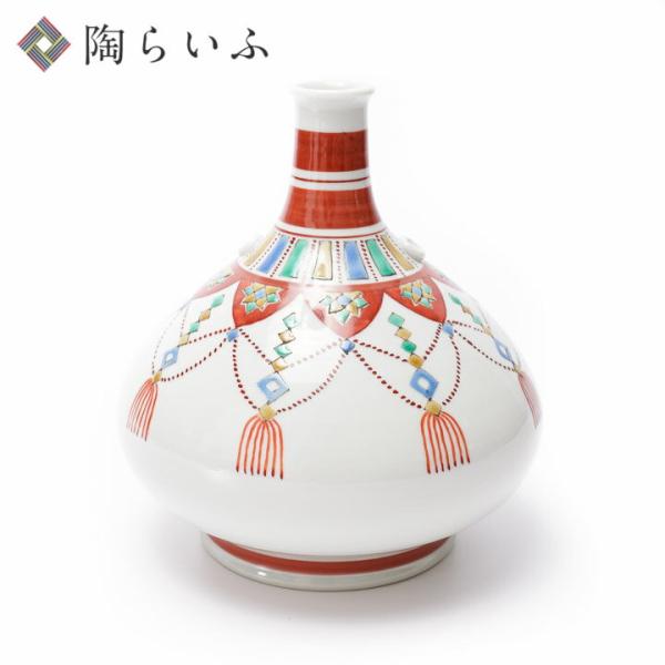 九谷焼 赤絵瓔珞文 花瓶 花器 人気 ギフト 贈り物 結婚祝い 九谷焼 赤絵瓔珞文 花瓶 花器 人気 ギフト 贈り物 結婚祝い