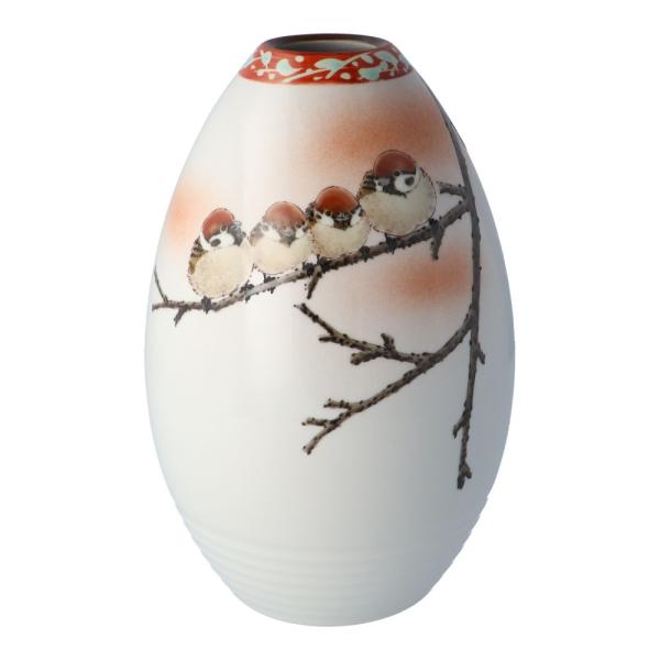 美品　九谷焼　作家物　中村陶志人　雀　花瓶　花器　フラワーベース 楽天市場】九谷焼 花器 砲弾型大 群雀図 / 中村陶志人 ＜送料