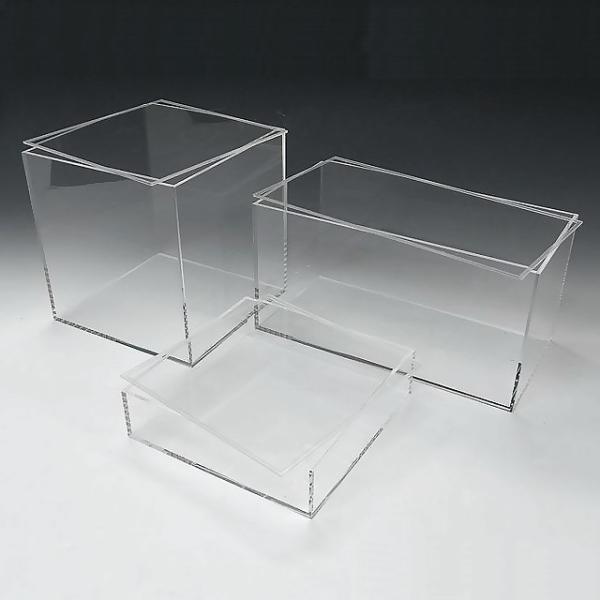 アクリル透明収納BOX W150mm×H50mm×D150mm 板厚4mm 透明ケース