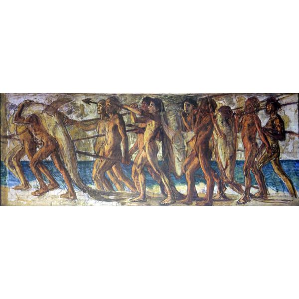 絵画 世界の名画シリーズ フレーム 額縁付 青木繁 「海の幸」 お買い得