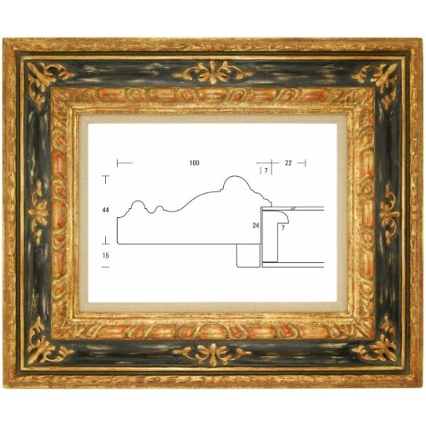 金黒緑の高級感あるF60号額縁の選び方