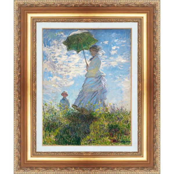 複製絵画 額装品 世界の名画 クロード・モネ 「日傘をさす女2(子供