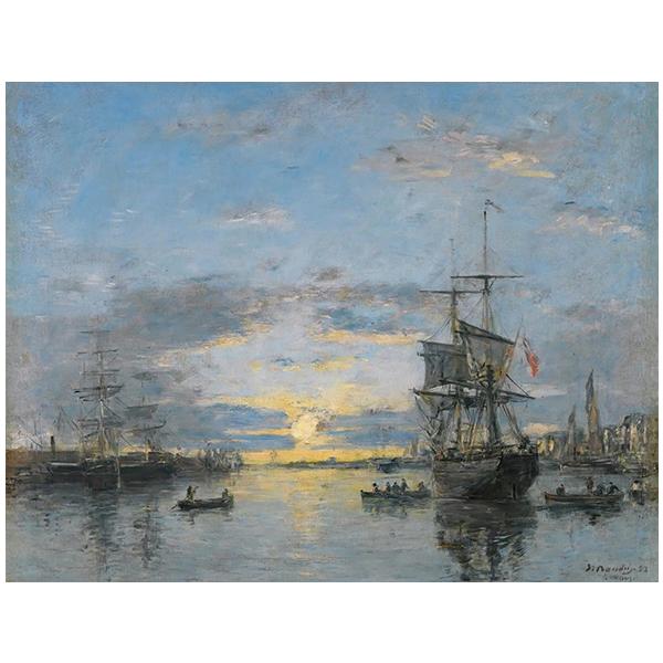 絵画 複製名画 キャンバスアート 世界の名画シリーズ ブーダン 「 ル・アーヴル、夕日の港 」 サイズ SM 〜 12号