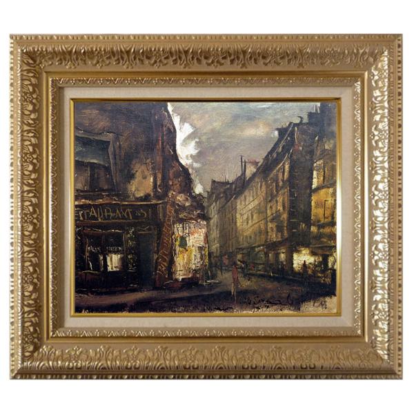 絵画 世界の名画シリーズ フレーム 額縁付 佐伯 祐三 「街 絵画 世界の名画シリーズ フレーム 額縁付 佐伯 祐三 「街