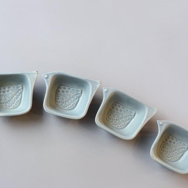 Bsイッピン 益子焼の幸せを呼ぶ青い鳥の小鉢