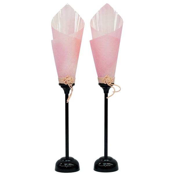 和紙燭台40号ピンク LEDコードレス 高さ40cm （雛人形用 ぼんぼり 雪洞