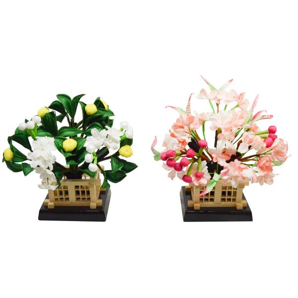 専用ページ F14 可愛い！高さ15㎝位 木製 桜橘 雛人形花飾り 専用