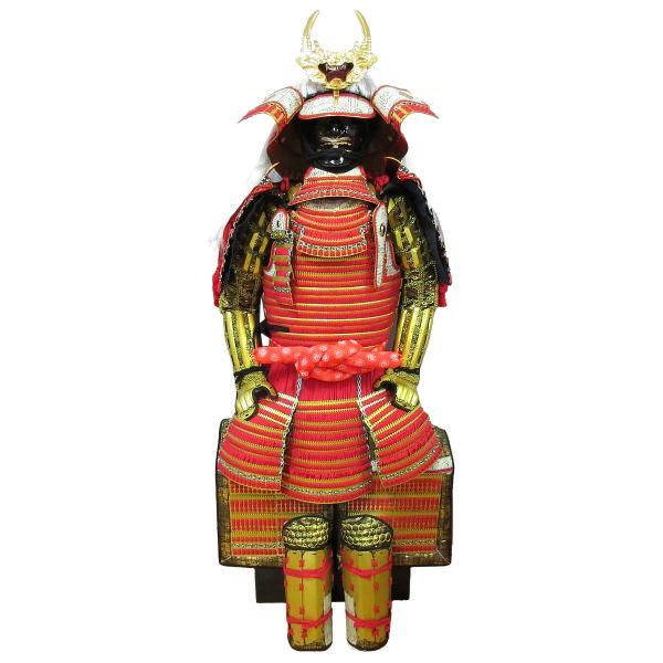 等身大鎧 武田信玄公 阿古陀鉢兜白毛付 鬼面前立 二枚胴金赤糸縅総掛 大袖 受注生産品