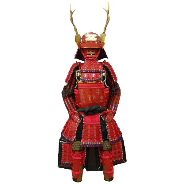 等身大鎧 真田幸村（信繁）公 阿古陀鉢兜 鹿角脇立 二枚胴赤糸縅 ツボ袖 受注生産品