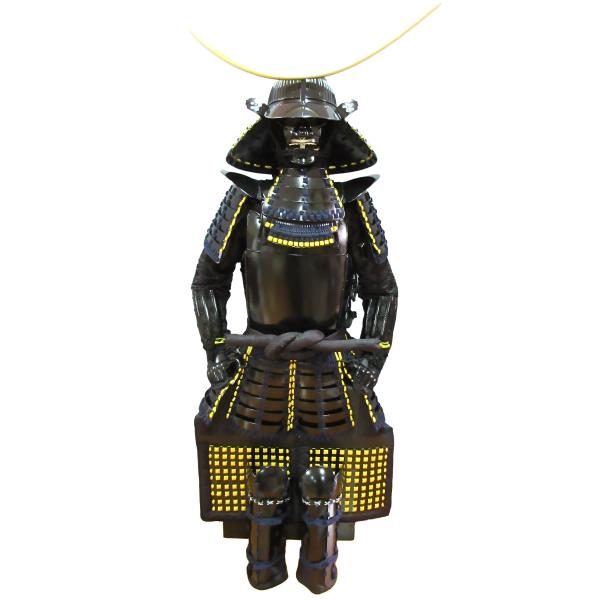 等身大鎧 伊達政宗公 六十二間筋阿古陀鉢兜 弦月前立 五枚胴黒小札紺糸縅素掛八枚草摺 ツボ袖 受注生産品
