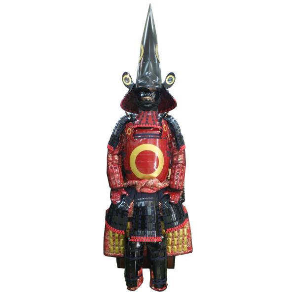 等身大鎧 加藤清正公 烏帽子形兜 二枚胴赤黒小札黒糸縅 ツボ袖 受注生産品