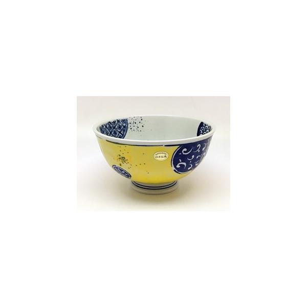 波佐見焼 聖栄陶器 染錦丸紋　多用丼　黄