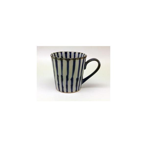 波佐見焼 敏彩窯 濃十草　マグカップ（青）