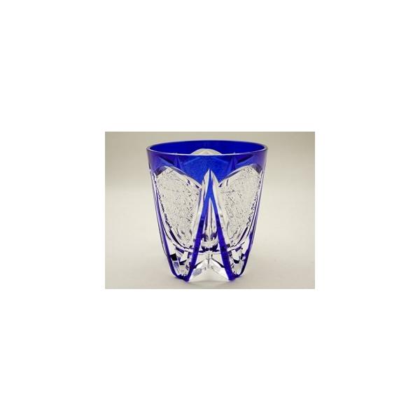 ★美品★江戸切子 瀧澤利夫 ロックグラス 瑠璃（切子、江戸切子、薩摩切子） TR013P瀧澤硝子工芸 江戸切子伝統工芸士・瀧澤利夫作 江戸切子