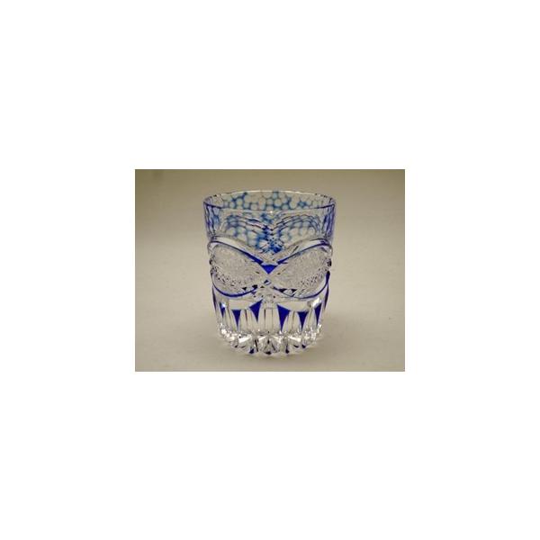 ★美品★江戸切子 瀧澤利夫 ロックグラス 瑠璃（切子、江戸切子、薩摩切子） TR009B瀧澤硝子工芸 江戸切子伝統工芸士・瀧澤利夫作 江戸切子 ミニ