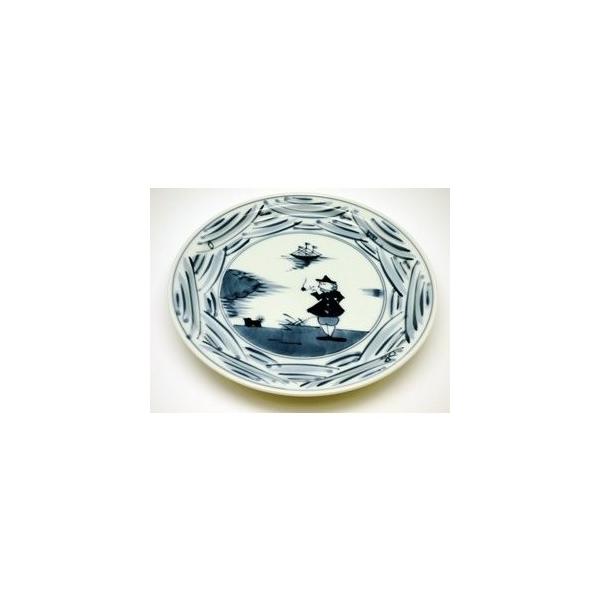 未使用　しん窯　青花　長崎紋玉渕 7寸 ケーキ皿 5枚組 長崎紋玉渕7寸ケーキ皿 しん窯 青花