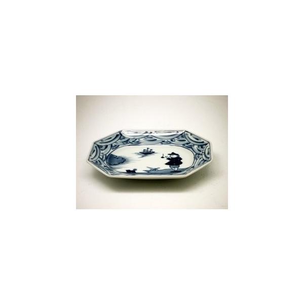 有田焼 しん窯 青花 長崎紋 八角長角取皿 : 神楽坂のうつわ屋さん 陶