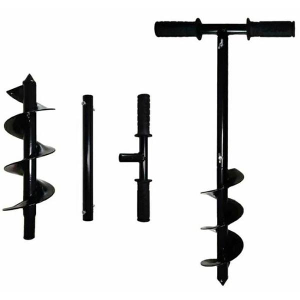 穴掘りドリル 手動式アースドリル 直径10 cm 長さ60cm 穴掘り器 エンジンオーガ用 スパイラルドリルビット ガーデン工具 苗穴掘りツール 家庭菜園用 園芸用 農用