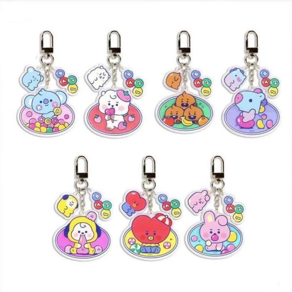 送料無料 BT21 防弾少年団 BTS バンタン キーリング プラスチック キーホルダー グッズ キーチェーン アクセサリー 携帯 鍵 自動車飾り おしゃれ 小物 飾り