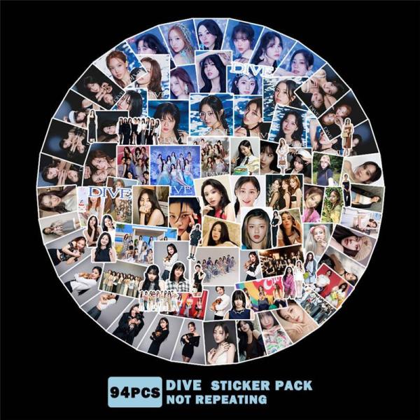TWICEグッズ シール シールセット 94枚 トゥワイス DIVE スティッカー 手帳 韓流 KPOP アイドル 写真 応援 小物 全員 ONCE プレゼント SANA MINA MOMO