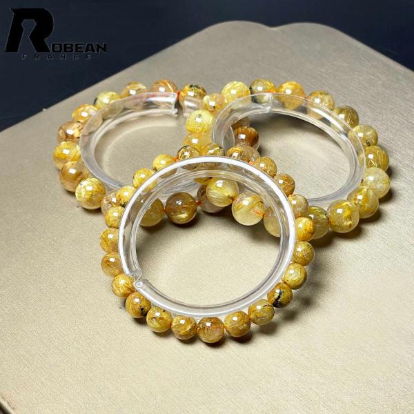 綺麗 EU製★ROBEAN・極!極満針ルチルクォーツ★ブレスレット パワーストーン 天然石 綺麗 金運 お守り アクセサリー レディース メンズ