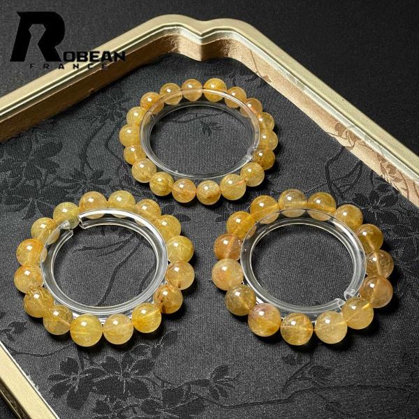 上品 EU製 ★ROBEAN・極!極満針ル チルクォーツ★ブレスレッ ト パワーストーン 天然石 金運 お守り プレゼント アクセサリー レディース メンズ