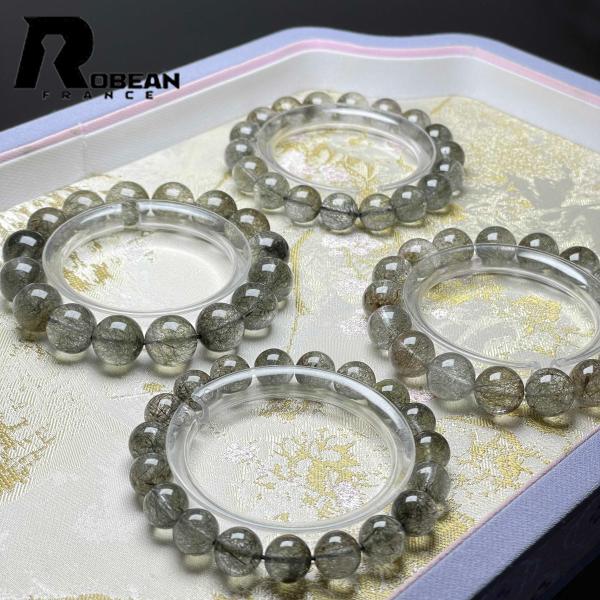 上品 EU製★ROBEAN・ブラックシルバールチル★黒銀針水晶ブレス パワーストーン アクセサリー 天然石 プレゼント アクセサリー レディース メンズ